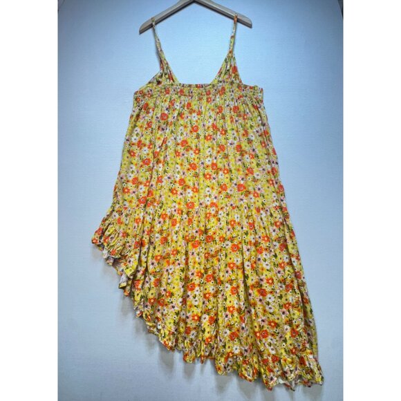 Arizona Jean Co. Womens Floral Midi Maxi Sundress XXL Yellow Asymmetrical Summer - Picture 12 of 16
